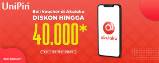 Dapatkan diskon hingga Rp 40.000 untuk Voucher Game di Akulaku